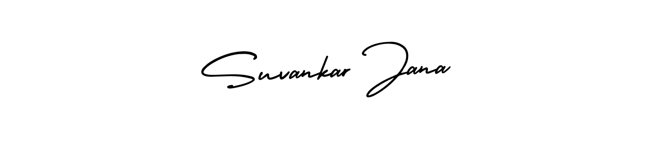 This is the best signature style for the Suvankar Jana name. Also you like these signature font (AmerikaSignatureDemo-Regular). Mix name signature. Suvankar Jana signature style 3 images and pictures png