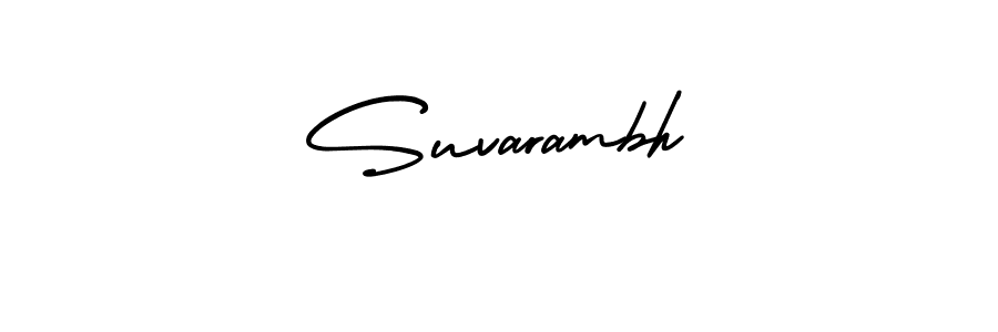 This is the best signature style for the Suvarambh name. Also you like these signature font (AmerikaSignatureDemo-Regular). Mix name signature. Suvarambh signature style 3 images and pictures png