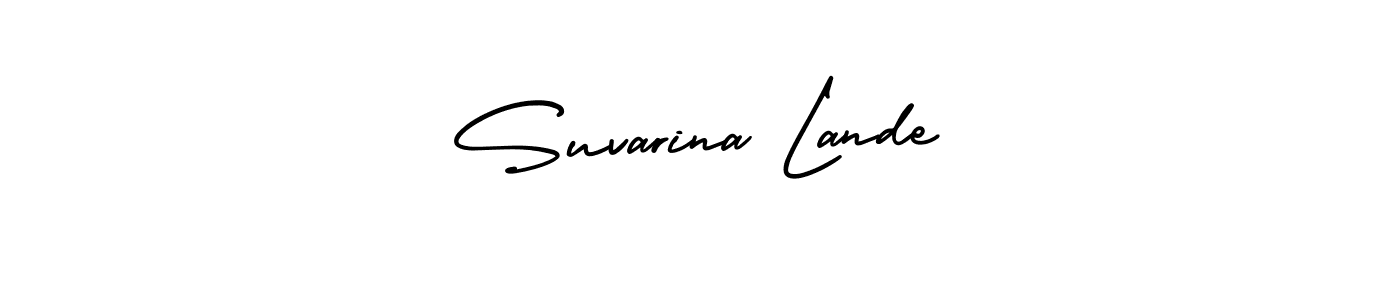 AmerikaSignatureDemo-Regular is a professional signature style that is perfect for those who want to add a touch of class to their signature. It is also a great choice for those who want to make their signature more unique. Get Suvarina Lande name to fancy signature for free. Suvarina Lande signature style 3 images and pictures png