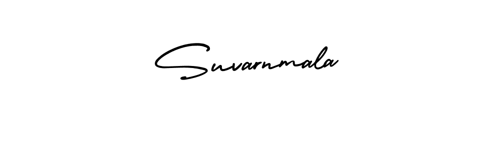 You should practise on your own different ways (AmerikaSignatureDemo-Regular) to write your name (Suvarnmala) in signature. don't let someone else do it for you. Suvarnmala signature style 3 images and pictures png