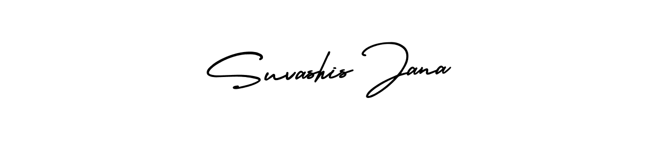 Suvashis Jana stylish signature style. Best Handwritten Sign (AmerikaSignatureDemo-Regular) for my name. Handwritten Signature Collection Ideas for my name Suvashis Jana. Suvashis Jana signature style 3 images and pictures png