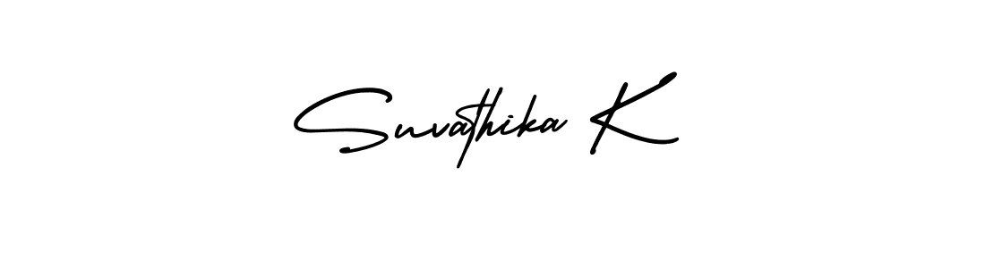 Check out images of Autograph of Suvathika K name. Actor Suvathika K Signature Style. AmerikaSignatureDemo-Regular is a professional sign style online. Suvathika K signature style 3 images and pictures png