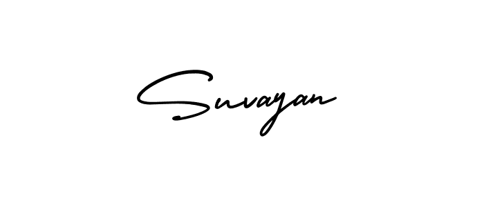 You should practise on your own different ways (AmerikaSignatureDemo-Regular) to write your name (Suvayan) in signature. don't let someone else do it for you. Suvayan signature style 3 images and pictures png
