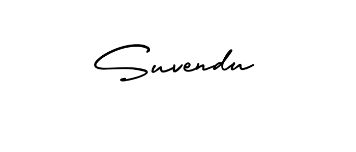 The best way (AmerikaSignatureDemo-Regular) to make a short signature is to pick only two or three words in your name. The name Suvendu include a total of six letters. For converting this name. Suvendu signature style 3 images and pictures png