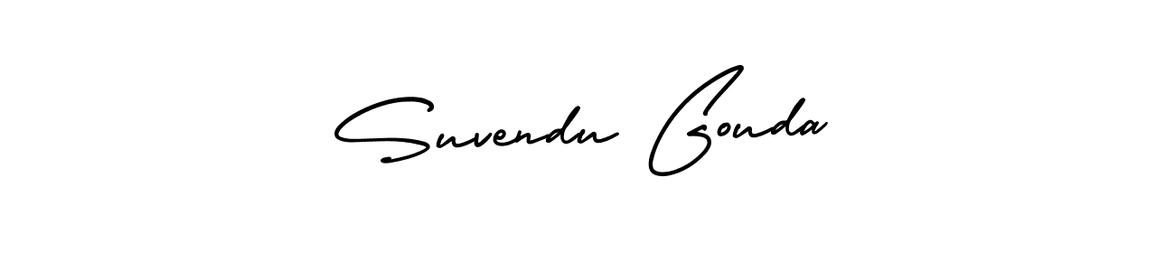 Similarly AmerikaSignatureDemo-Regular is the best handwritten signature design. Signature creator online .You can use it as an online autograph creator for name Suvendu Gouda. Suvendu Gouda signature style 3 images and pictures png