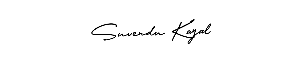 You should practise on your own different ways (AmerikaSignatureDemo-Regular) to write your name (Suvendu Kayal) in signature. don't let someone else do it for you. Suvendu Kayal signature style 3 images and pictures png