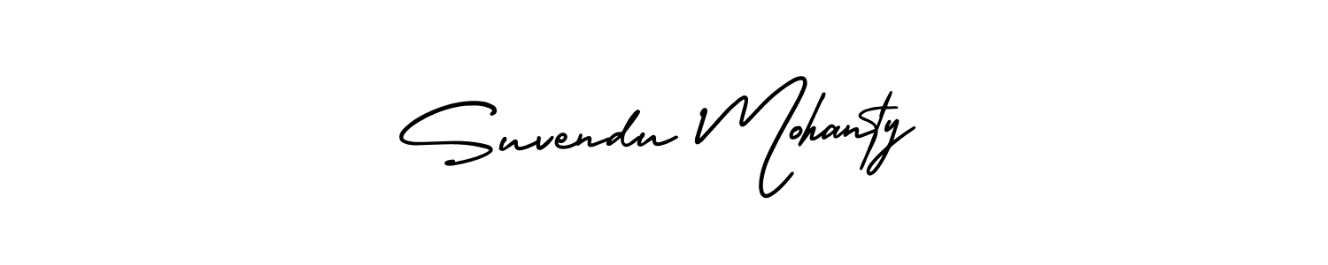 The best way (AmerikaSignatureDemo-Regular) to make a short signature is to pick only two or three words in your name. The name Suvendu Mohanty include a total of six letters. For converting this name. Suvendu Mohanty signature style 3 images and pictures png