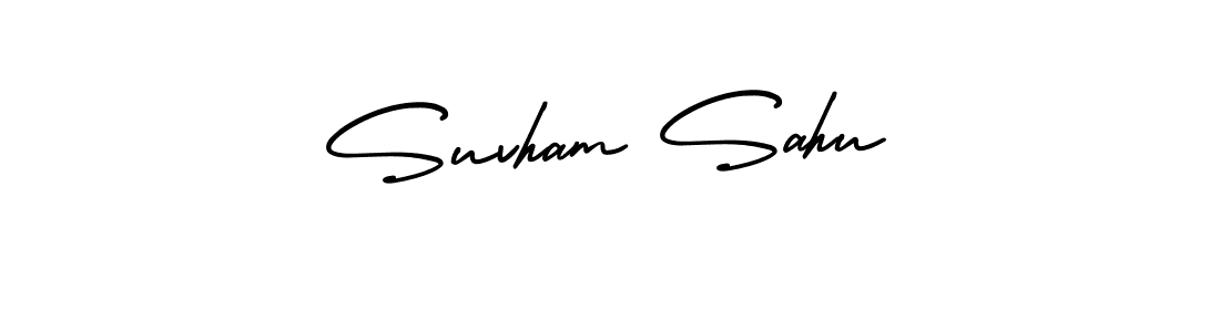 Design your own signature with our free online signature maker. With this signature software, you can create a handwritten (AmerikaSignatureDemo-Regular) signature for name Suvham Sahu. Suvham Sahu signature style 3 images and pictures png