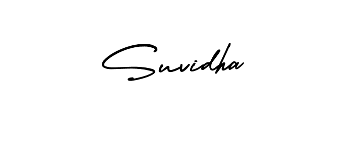 Suvidha stylish signature style. Best Handwritten Sign (AmerikaSignatureDemo-Regular) for my name. Handwritten Signature Collection Ideas for my name Suvidha. Suvidha signature style 3 images and pictures png