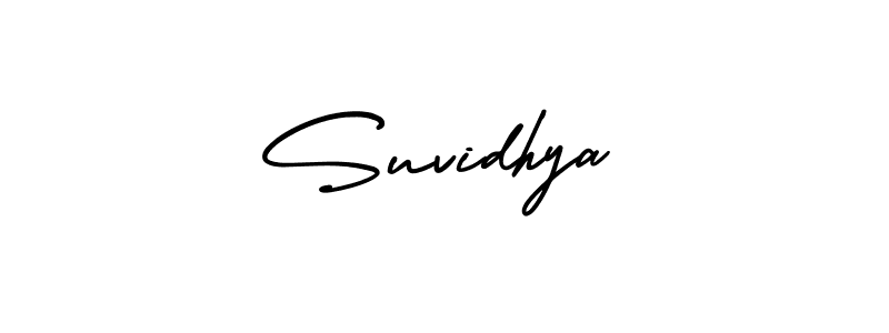 Use a signature maker to create a handwritten signature online. With this signature software, you can design (AmerikaSignatureDemo-Regular) your own signature for name Suvidhya. Suvidhya signature style 3 images and pictures png