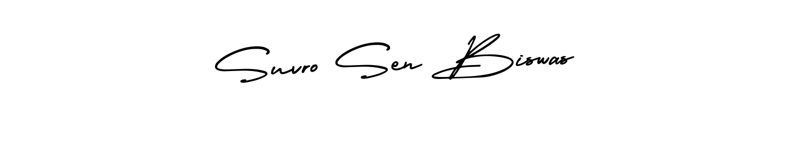 AmerikaSignatureDemo-Regular is a professional signature style that is perfect for those who want to add a touch of class to their signature. It is also a great choice for those who want to make their signature more unique. Get Suvro Sen Biswas name to fancy signature for free. Suvro Sen Biswas signature style 3 images and pictures png