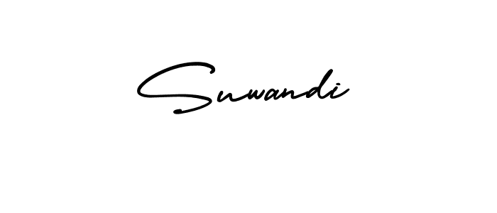 How to make Suwandi name signature. Use AmerikaSignatureDemo-Regular style for creating short signs online. This is the latest handwritten sign. Suwandi signature style 3 images and pictures png