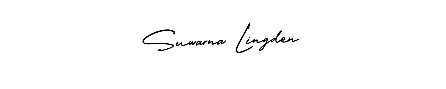 if you are searching for the best signature style for your name Suwarna Lingden. so please give up your signature search. here we have designed multiple signature styles  using AmerikaSignatureDemo-Regular. Suwarna Lingden signature style 3 images and pictures png