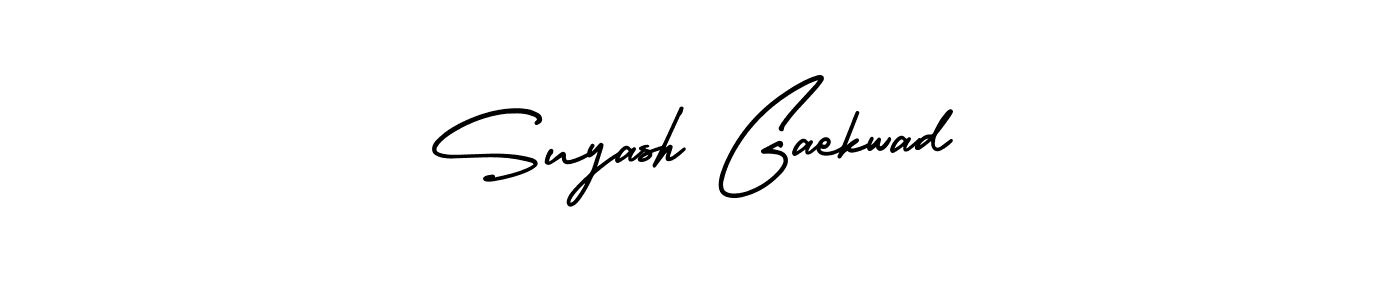 You should practise on your own different ways (AmerikaSignatureDemo-Regular) to write your name (Suyash Gaekwad) in signature. don't let someone else do it for you. Suyash Gaekwad signature style 3 images and pictures png