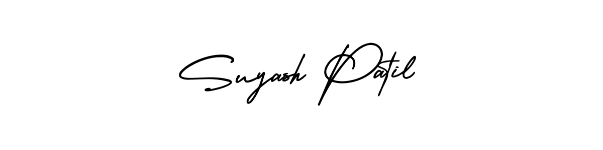 You should practise on your own different ways (AmerikaSignatureDemo-Regular) to write your name (Suyash Patil) in signature. don't let someone else do it for you. Suyash Patil signature style 3 images and pictures png