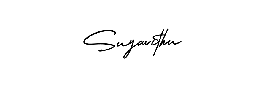 You should practise on your own different ways (AmerikaSignatureDemo-Regular) to write your name (Suyavithu) in signature. don't let someone else do it for you. Suyavithu signature style 3 images and pictures png