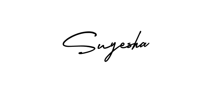 The best way (AmerikaSignatureDemo-Regular) to make a short signature is to pick only two or three words in your name. The name Suyesha include a total of six letters. For converting this name. Suyesha signature style 3 images and pictures png