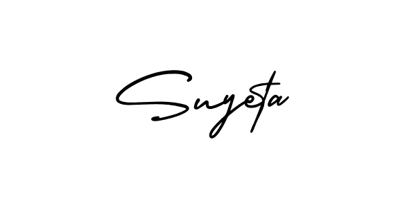 The best way (AmerikaSignatureDemo-Regular) to make a short signature is to pick only two or three words in your name. The name Suyeta include a total of six letters. For converting this name. Suyeta signature style 3 images and pictures png