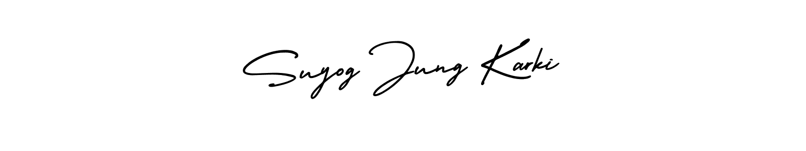 How to make Suyog Jung Karki name signature. Use AmerikaSignatureDemo-Regular style for creating short signs online. This is the latest handwritten sign. Suyog Jung Karki signature style 3 images and pictures png