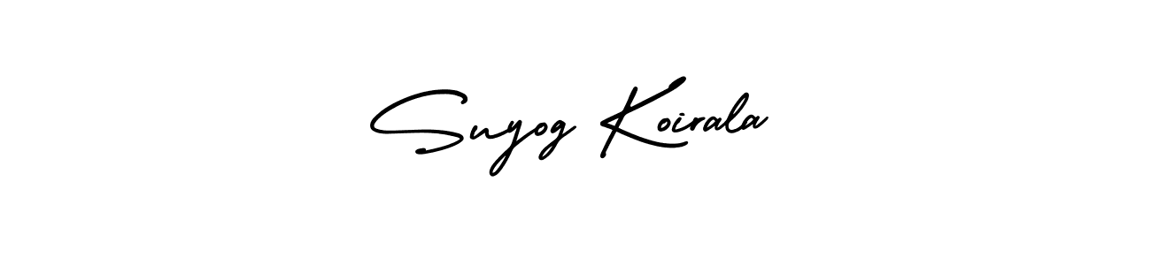How to make Suyog Koirala name signature. Use AmerikaSignatureDemo-Regular style for creating short signs online. This is the latest handwritten sign. Suyog Koirala signature style 3 images and pictures png
