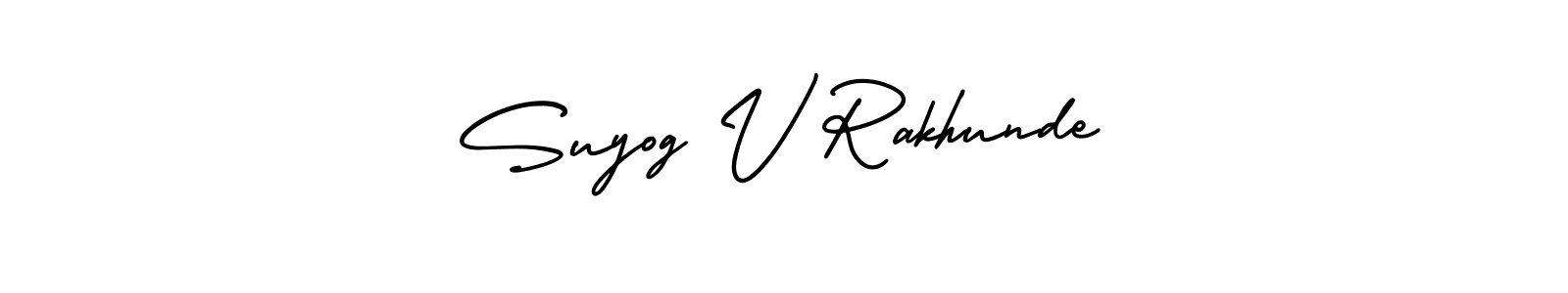 See photos of Suyog V Rakhunde official signature by Spectra . Check more albums & portfolios. Read reviews & check more about AmerikaSignatureDemo-Regular font. Suyog V Rakhunde signature style 3 images and pictures png