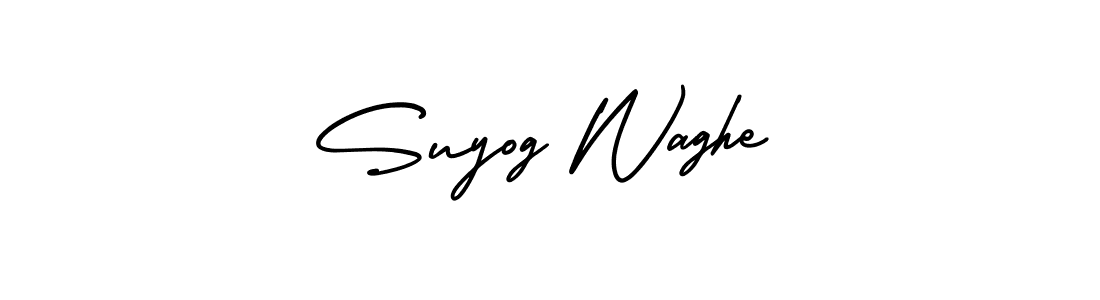 The best way (AmerikaSignatureDemo-Regular) to make a short signature is to pick only two or three words in your name. The name Suyog Waghe include a total of six letters. For converting this name. Suyog Waghe signature style 3 images and pictures png