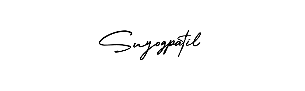 The best way (AmerikaSignatureDemo-Regular) to make a short signature is to pick only two or three words in your name. The name Suyogpatil include a total of six letters. For converting this name. Suyogpatil signature style 3 images and pictures png