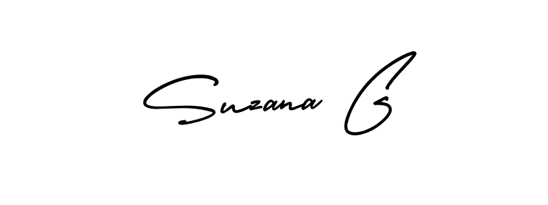Make a beautiful signature design for name Suzana G. With this signature (AmerikaSignatureDemo-Regular) style, you can create a handwritten signature for free. Suzana G signature style 3 images and pictures png