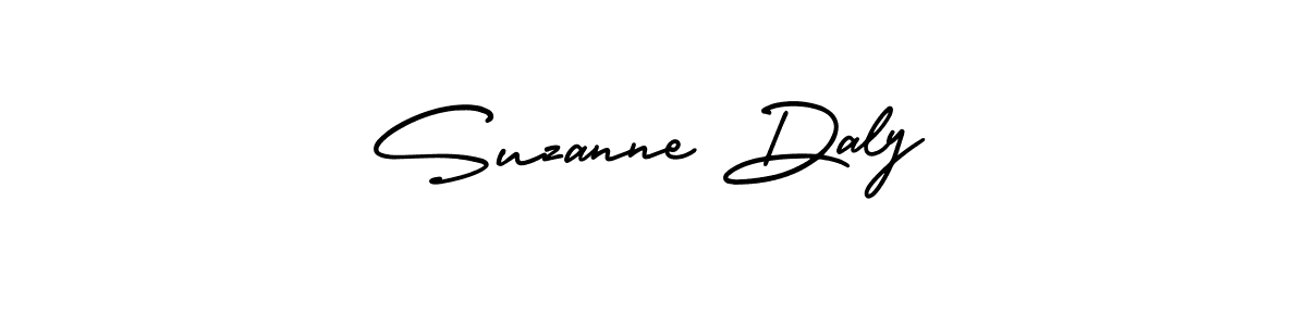 You should practise on your own different ways (AmerikaSignatureDemo-Regular) to write your name (Suzanne Daly) in signature. don't let someone else do it for you. Suzanne Daly signature style 3 images and pictures png