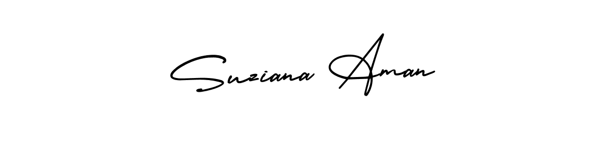 Make a beautiful signature design for name Suziana Aman. With this signature (AmerikaSignatureDemo-Regular) style, you can create a handwritten signature for free. Suziana Aman signature style 3 images and pictures png
