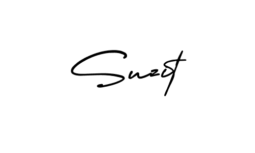 You should practise on your own different ways (AmerikaSignatureDemo-Regular) to write your name (Suzit) in signature. don't let someone else do it for you. Suzit signature style 3 images and pictures png
