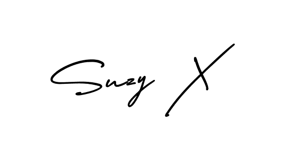 You should practise on your own different ways (AmerikaSignatureDemo-Regular) to write your name (Suzy X) in signature. don't let someone else do it for you. Suzy X signature style 3 images and pictures png