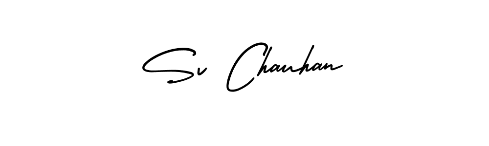 How to make Sv Chauhan name signature. Use AmerikaSignatureDemo-Regular style for creating short signs online. This is the latest handwritten sign. Sv Chauhan signature style 3 images and pictures png