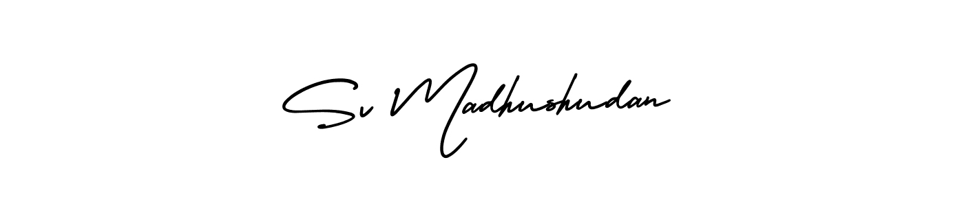 How to make Sv Madhushudan signature? AmerikaSignatureDemo-Regular is a professional autograph style. Create handwritten signature for Sv Madhushudan name. Sv Madhushudan signature style 3 images and pictures png