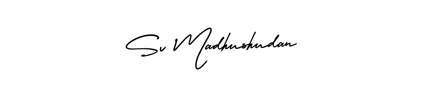 It looks lik you need a new signature style for name Sv Madhushudan. Design unique handwritten (AmerikaSignatureDemo-Regular) signature with our free signature maker in just a few clicks. Sv Madhushudan signature style 3 images and pictures png