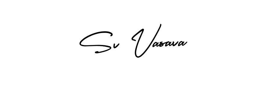 This is the best signature style for the Sv Vasava name. Also you like these signature font (AmerikaSignatureDemo-Regular). Mix name signature. Sv Vasava signature style 3 images and pictures png