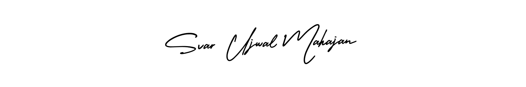 It looks lik you need a new signature style for name Svar Ujwal Mahajan. Design unique handwritten (AmerikaSignatureDemo-Regular) signature with our free signature maker in just a few clicks. Svar Ujwal Mahajan signature style 3 images and pictures png