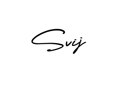 You should practise on your own different ways (AmerikaSignatureDemo-Regular) to write your name (Svij) in signature. don't let someone else do it for you. Svij signature style 3 images and pictures png