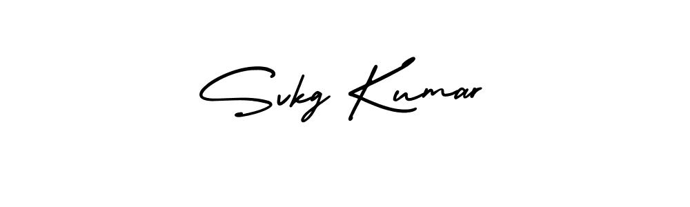 You should practise on your own different ways (AmerikaSignatureDemo-Regular) to write your name (Svkg Kumar) in signature. don't let someone else do it for you. Svkg Kumar signature style 3 images and pictures png