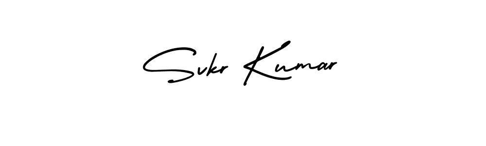 How to make Svkr Kumar name signature. Use AmerikaSignatureDemo-Regular style for creating short signs online. This is the latest handwritten sign. Svkr Kumar signature style 3 images and pictures png