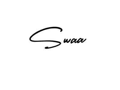 The best way (AmerikaSignatureDemo-Regular) to make a short signature is to pick only two or three words in your name. The name Swaa include a total of six letters. For converting this name. Swaa signature style 3 images and pictures png