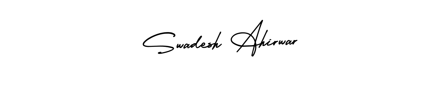 if you are searching for the best signature style for your name Swadesh Ahirwar. so please give up your signature search. here we have designed multiple signature styles  using AmerikaSignatureDemo-Regular. Swadesh Ahirwar signature style 3 images and pictures png