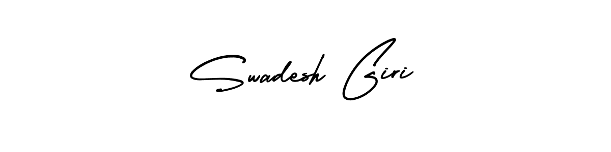 How to make Swadesh Giri name signature. Use AmerikaSignatureDemo-Regular style for creating short signs online. This is the latest handwritten sign. Swadesh Giri signature style 3 images and pictures png