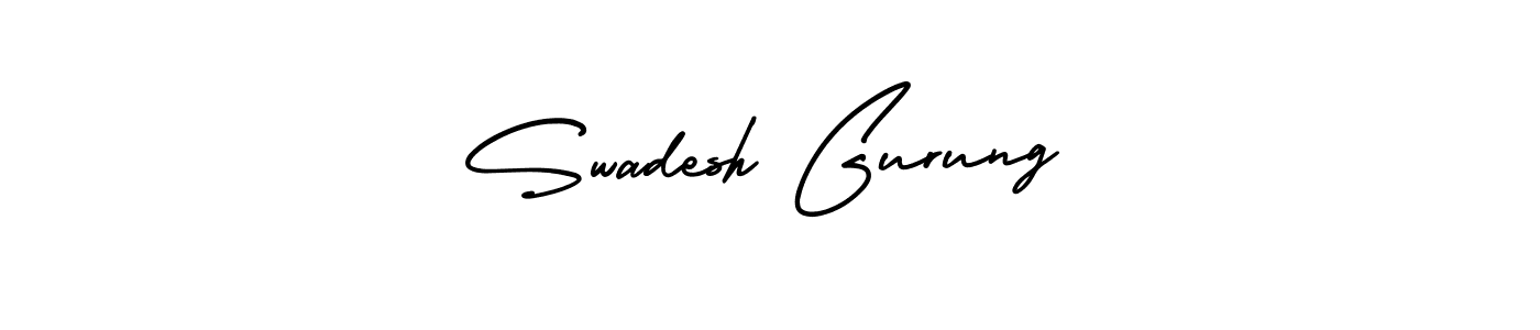 AmerikaSignatureDemo-Regular is a professional signature style that is perfect for those who want to add a touch of class to their signature. It is also a great choice for those who want to make their signature more unique. Get Swadesh Gurung name to fancy signature for free. Swadesh Gurung signature style 3 images and pictures png