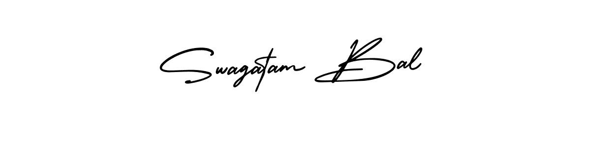AmerikaSignatureDemo-Regular is a professional signature style that is perfect for those who want to add a touch of class to their signature. It is also a great choice for those who want to make their signature more unique. Get Swagatam Bal name to fancy signature for free. Swagatam Bal signature style 3 images and pictures png