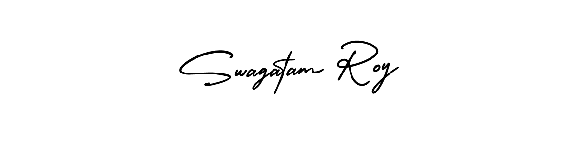 Use a signature maker to create a handwritten signature online. With this signature software, you can design (AmerikaSignatureDemo-Regular) your own signature for name Swagatam Roy. Swagatam Roy signature style 3 images and pictures png