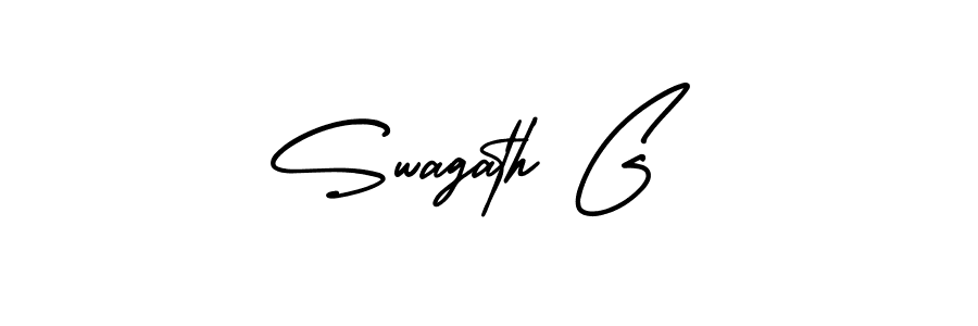 Make a short Swagath G signature style. Manage your documents anywhere anytime using AmerikaSignatureDemo-Regular. Create and add eSignatures, submit forms, share and send files easily. Swagath G signature style 3 images and pictures png