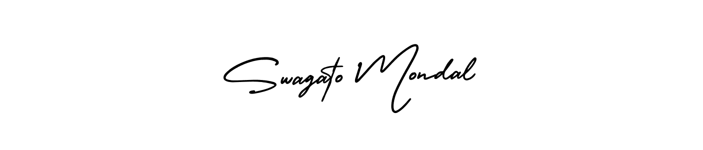 How to Draw Swagato Mondal signature style? AmerikaSignatureDemo-Regular is a latest design signature styles for name Swagato Mondal. Swagato Mondal signature style 3 images and pictures png