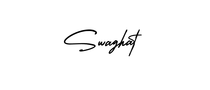 Use a signature maker to create a handwritten signature online. With this signature software, you can design (AmerikaSignatureDemo-Regular) your own signature for name Swaghat. Swaghat signature style 3 images and pictures png