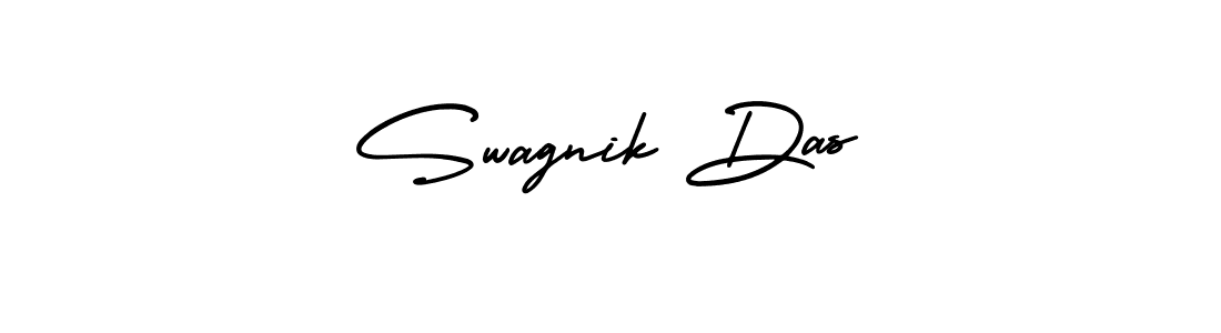 How to make Swagnik Das name signature. Use AmerikaSignatureDemo-Regular style for creating short signs online. This is the latest handwritten sign. Swagnik Das signature style 3 images and pictures png